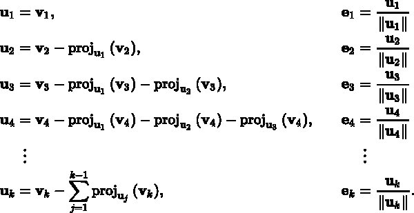 Formula for projection